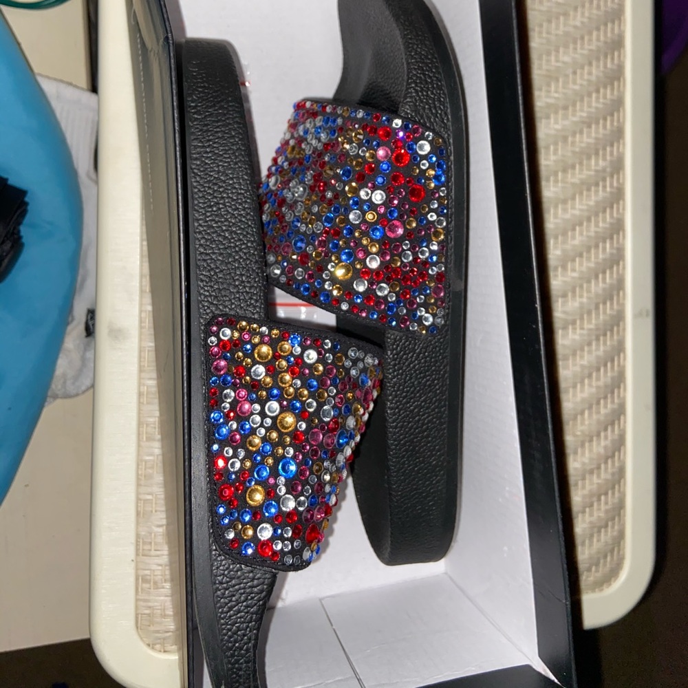 INC sparkly Macy’s slides - Picture 2 of 4